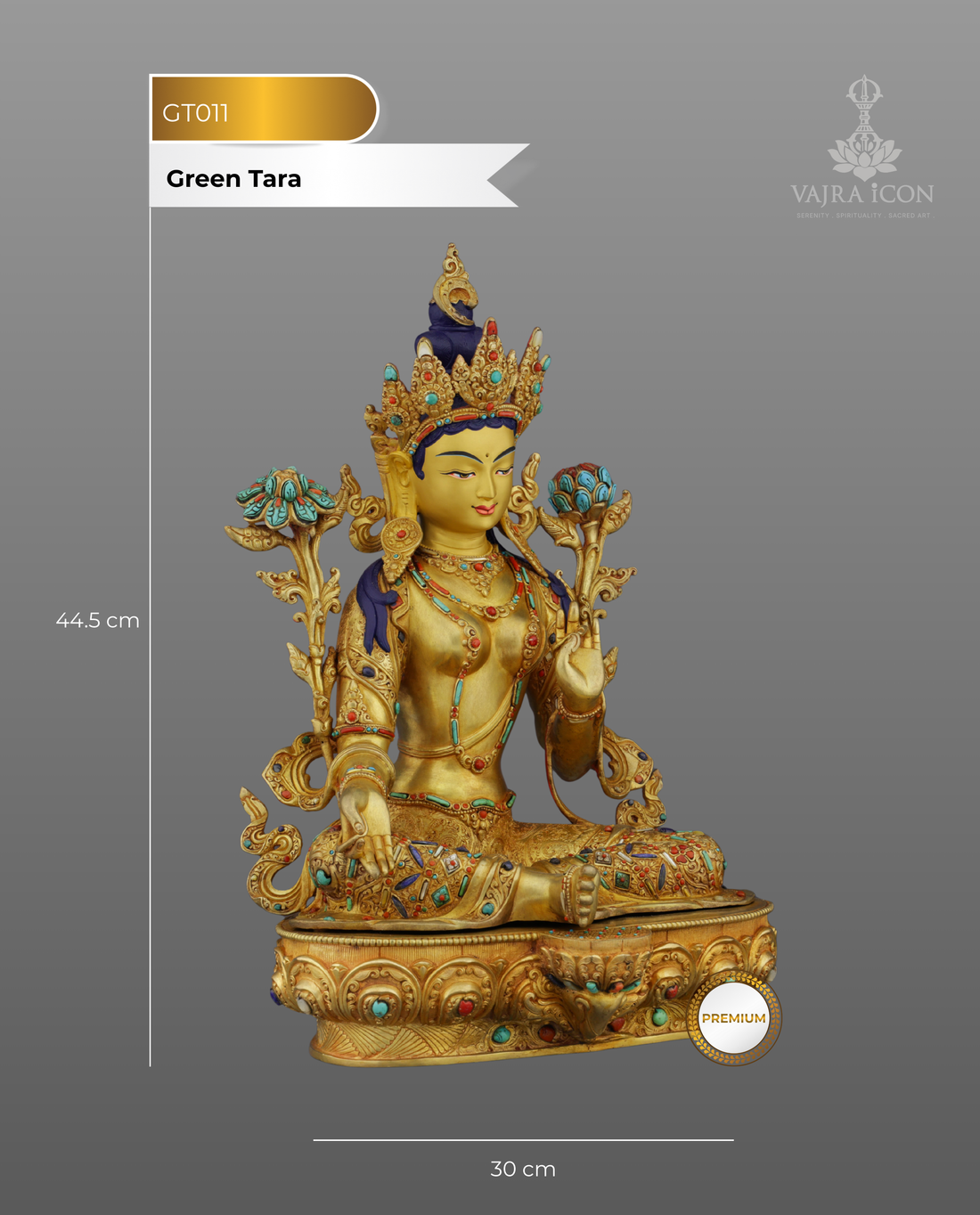 Divine Green Tara Statue | Handcrafted Nepalese Treasure with Precious Gemstones