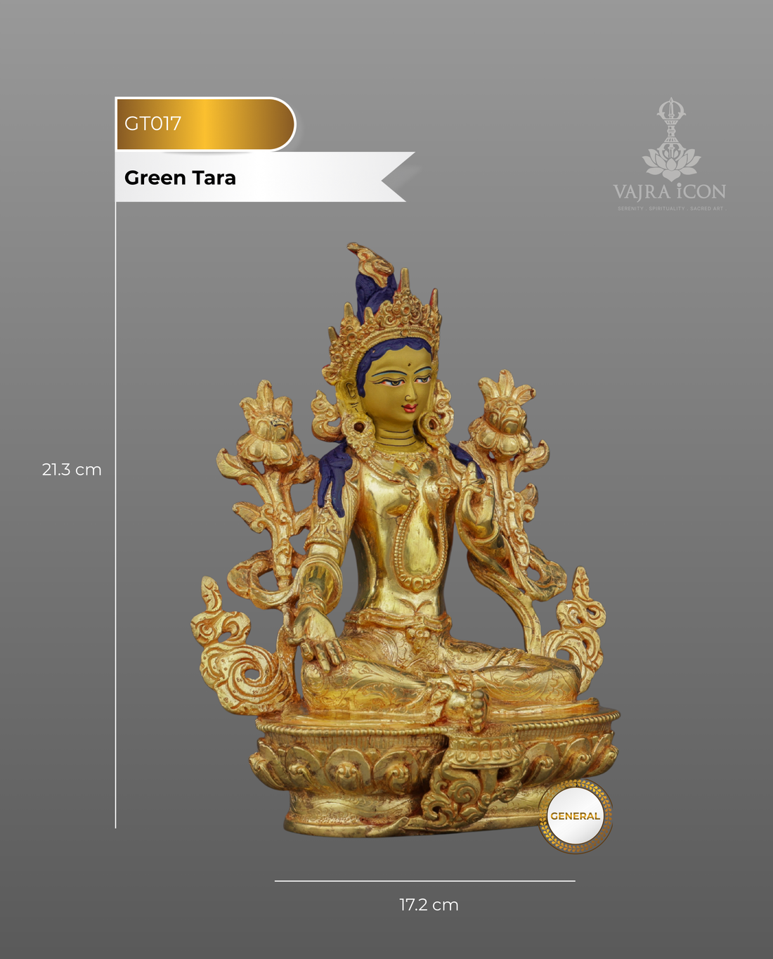 Radiant Green Tara Statue | Divine Mother of Swift Compassion in Pure Gold