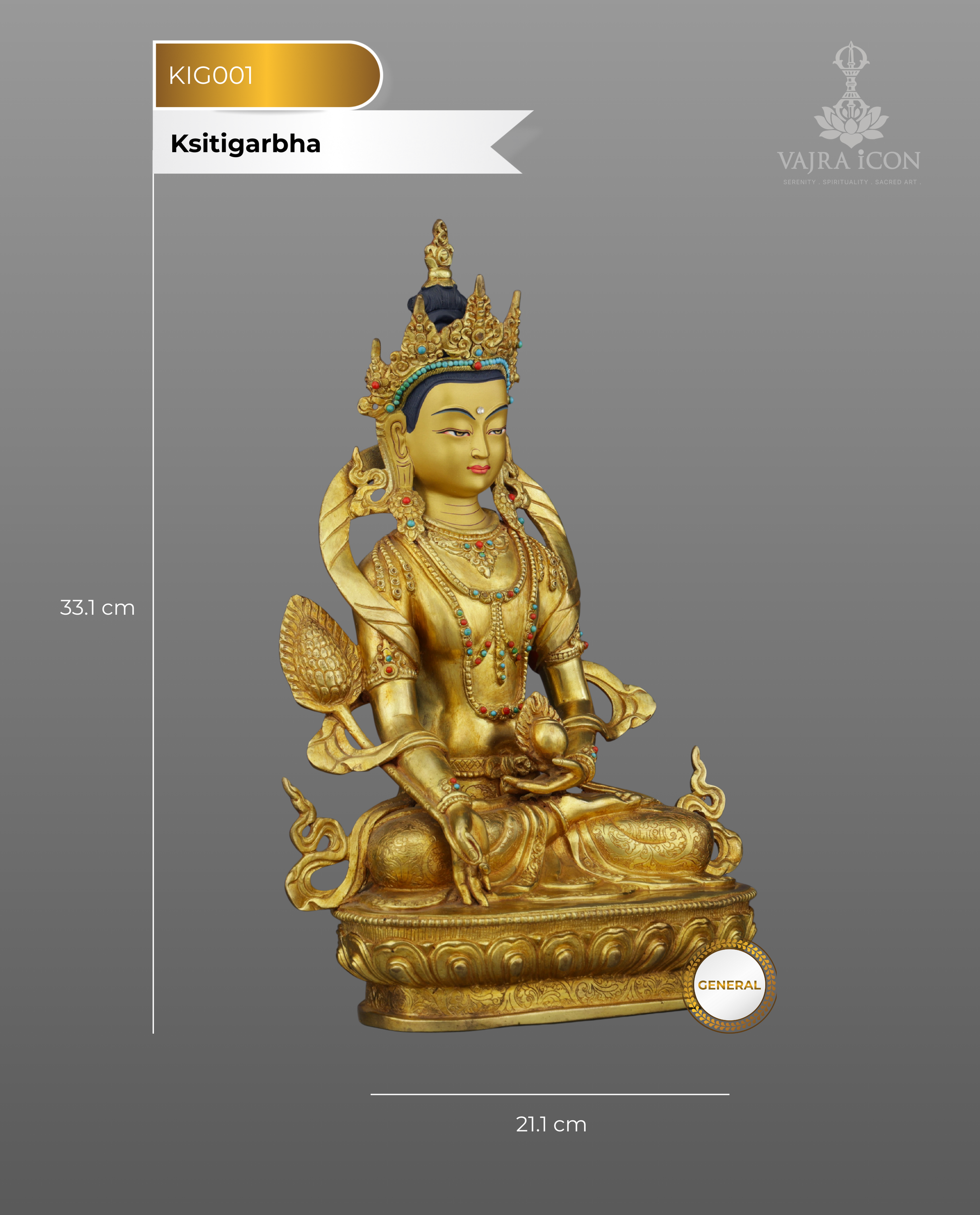 Exquisite Ksitigarbha Statue | Guardian of Earth and Suffering Beings - Authentic Handcrafted Statue