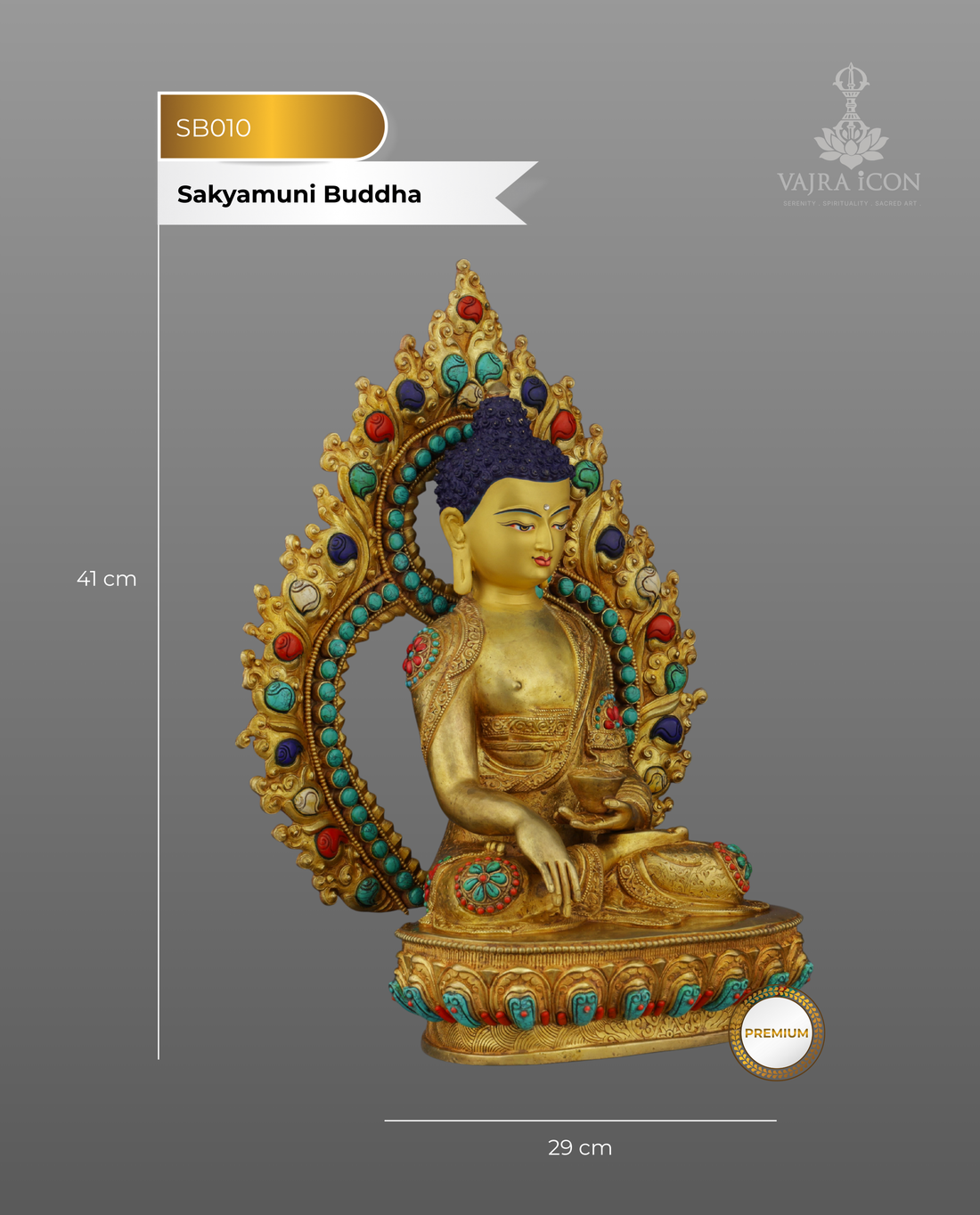 Enlightened Splendor | Exquisite Nepalese Sakyamuni Buddha Statue - The Awakened One's Timeless Grace - Handcrafted Buddhist Statue - Authentic Sacred Art