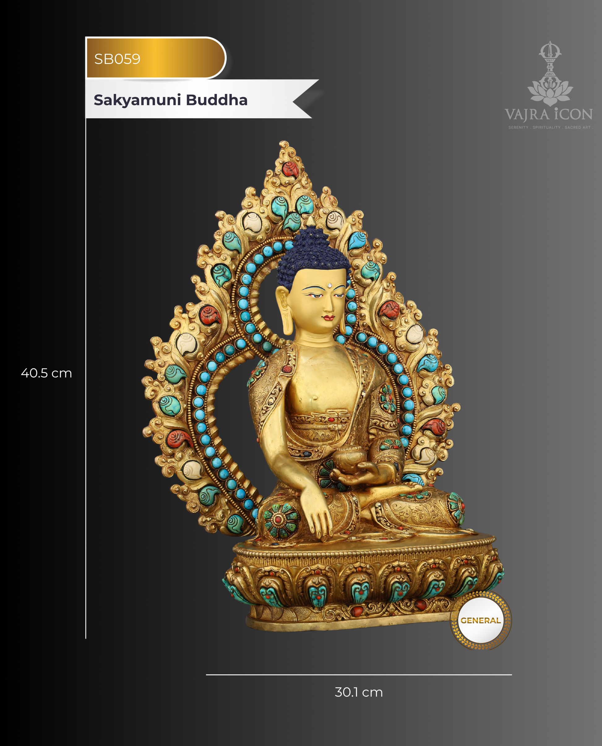 The Moment of Enlightenment | 24K Sakyamuni Buddha Statue - Authentic Handcrafted Statue