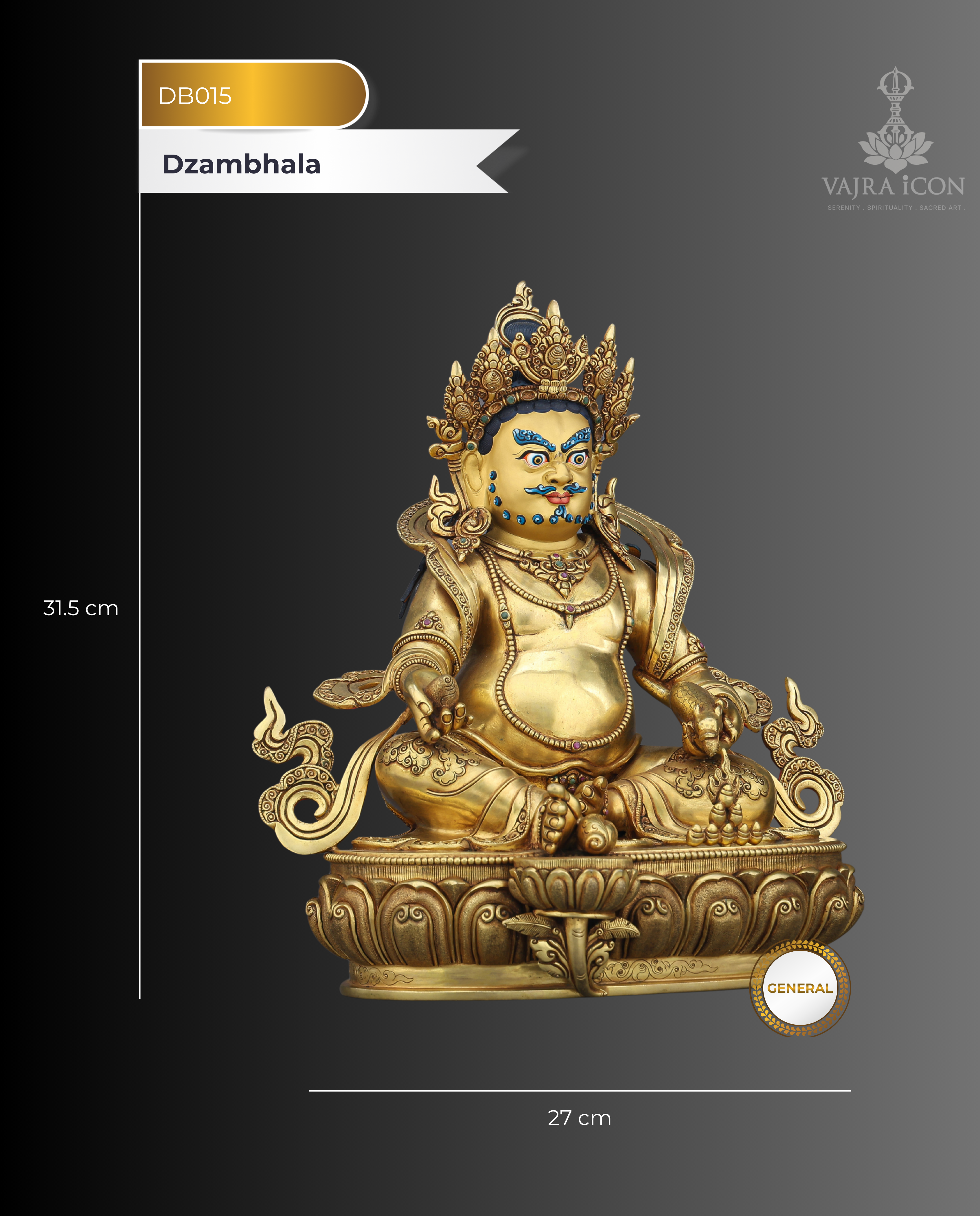 Sovereign of Abundance | Golden Dzambhala Statue That Channels Wealth, Power, and Divine Grace