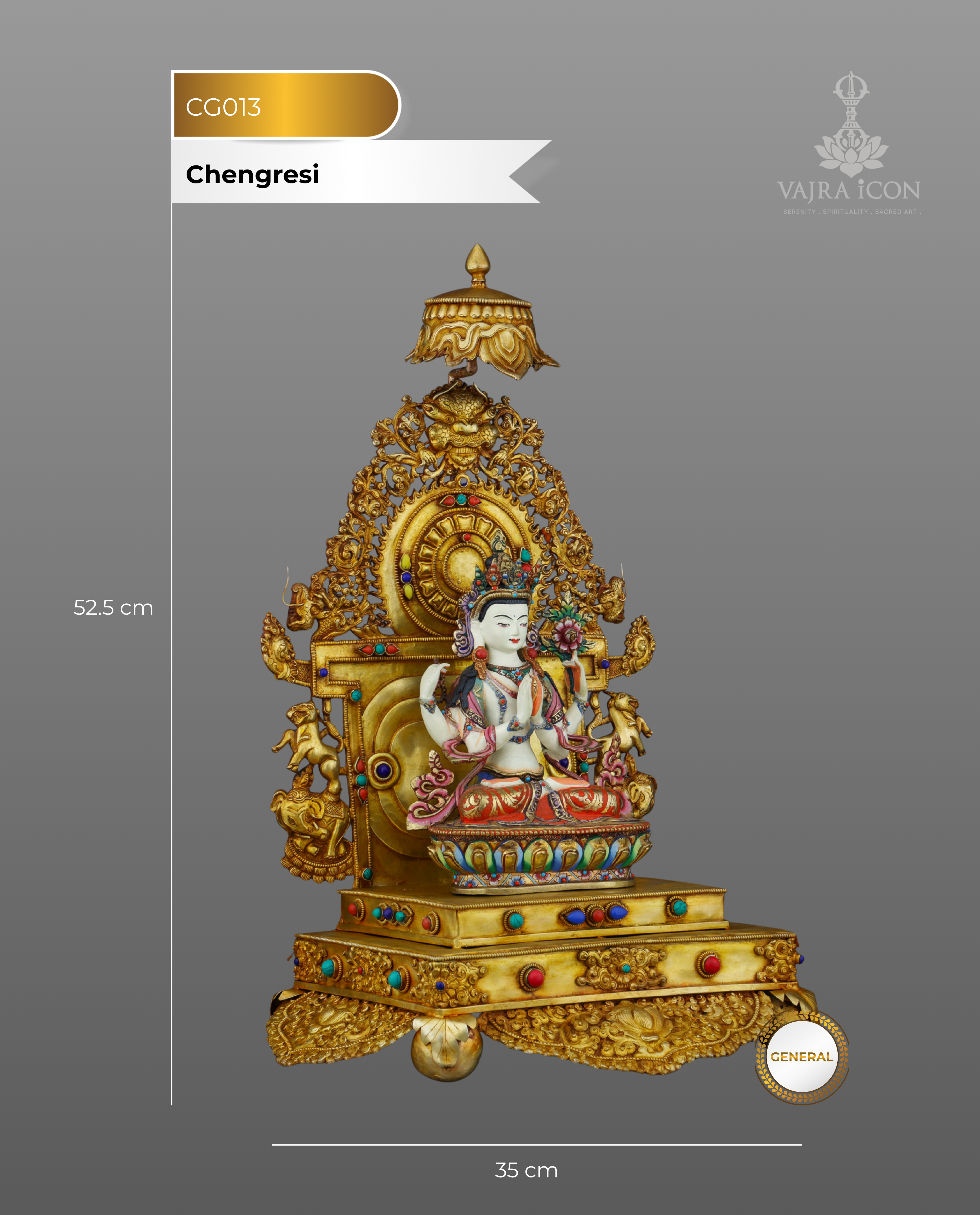 Enthroned Compassion | Magnificent Chengresi on Celestial Throne