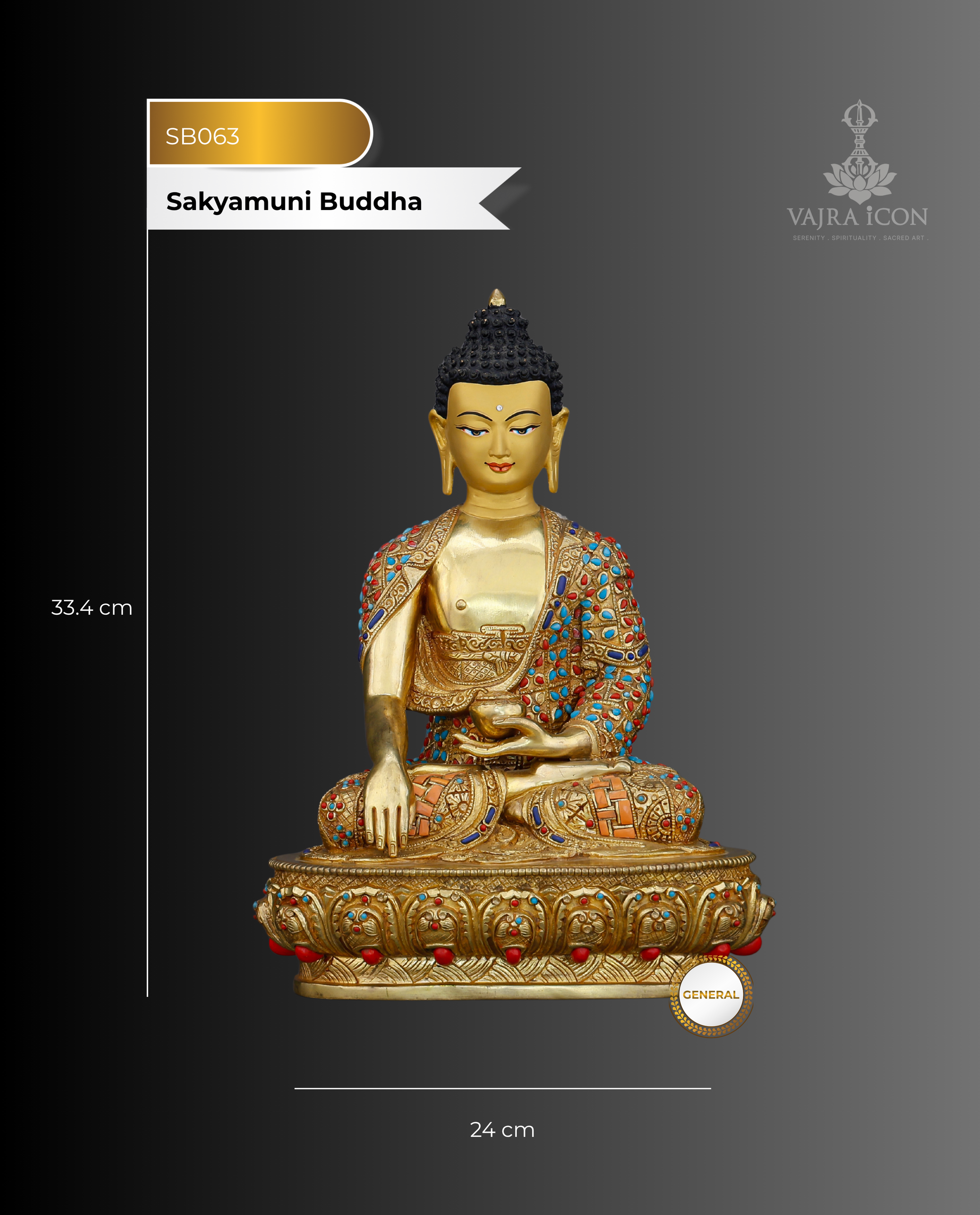 Where Enlightenment Meets Earth | Jewelled Sakyamuni Buddha From Nepal - Authentic Handcrafted Statue