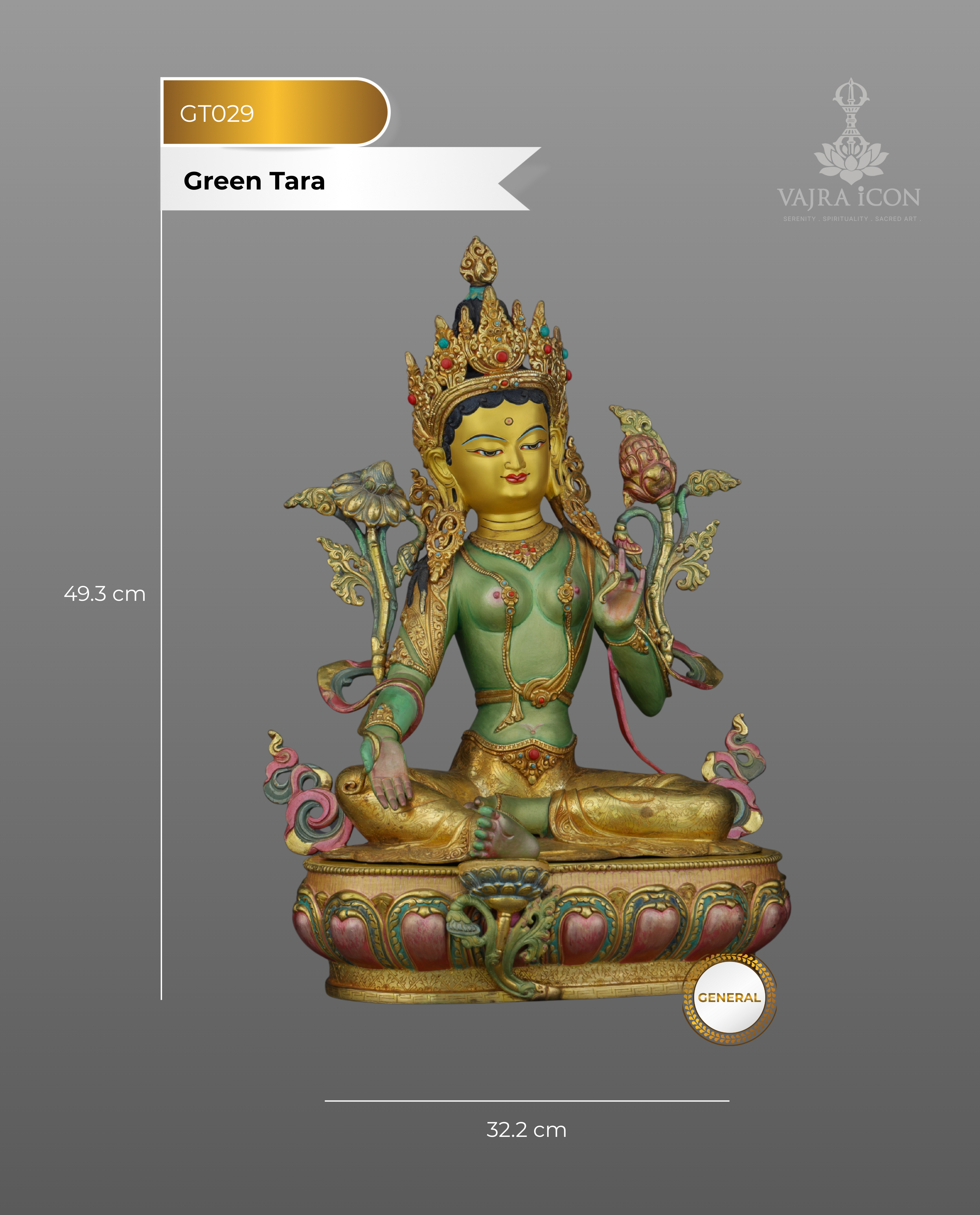Divine Grace Embodied | Exquisite Handcrafted Green Tara Statue