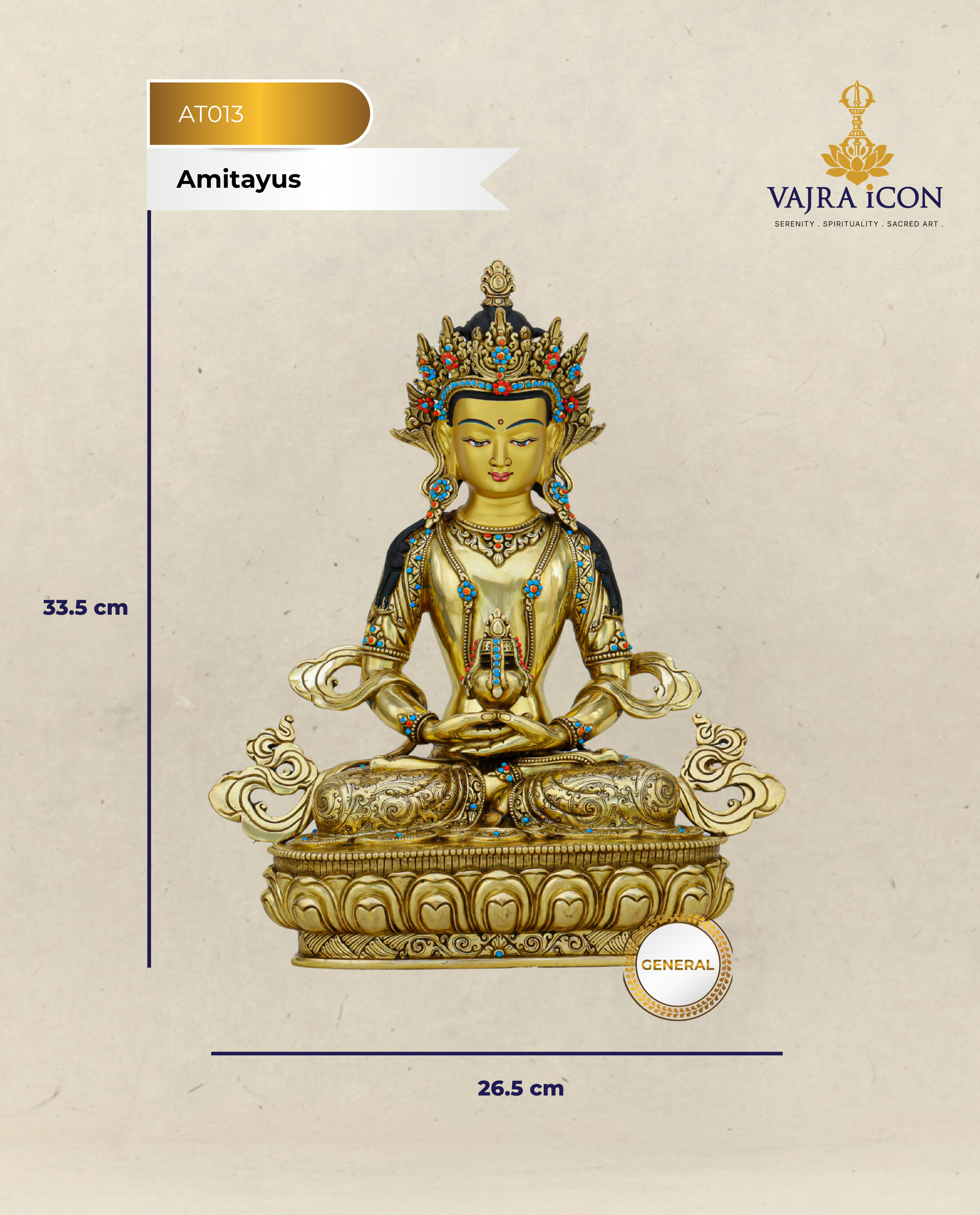 Gilded in Gold, Boundless in Life | Nepalese 24K Amitayus Statue That Blesses Every Breath - Authentic Handcrafted Statue