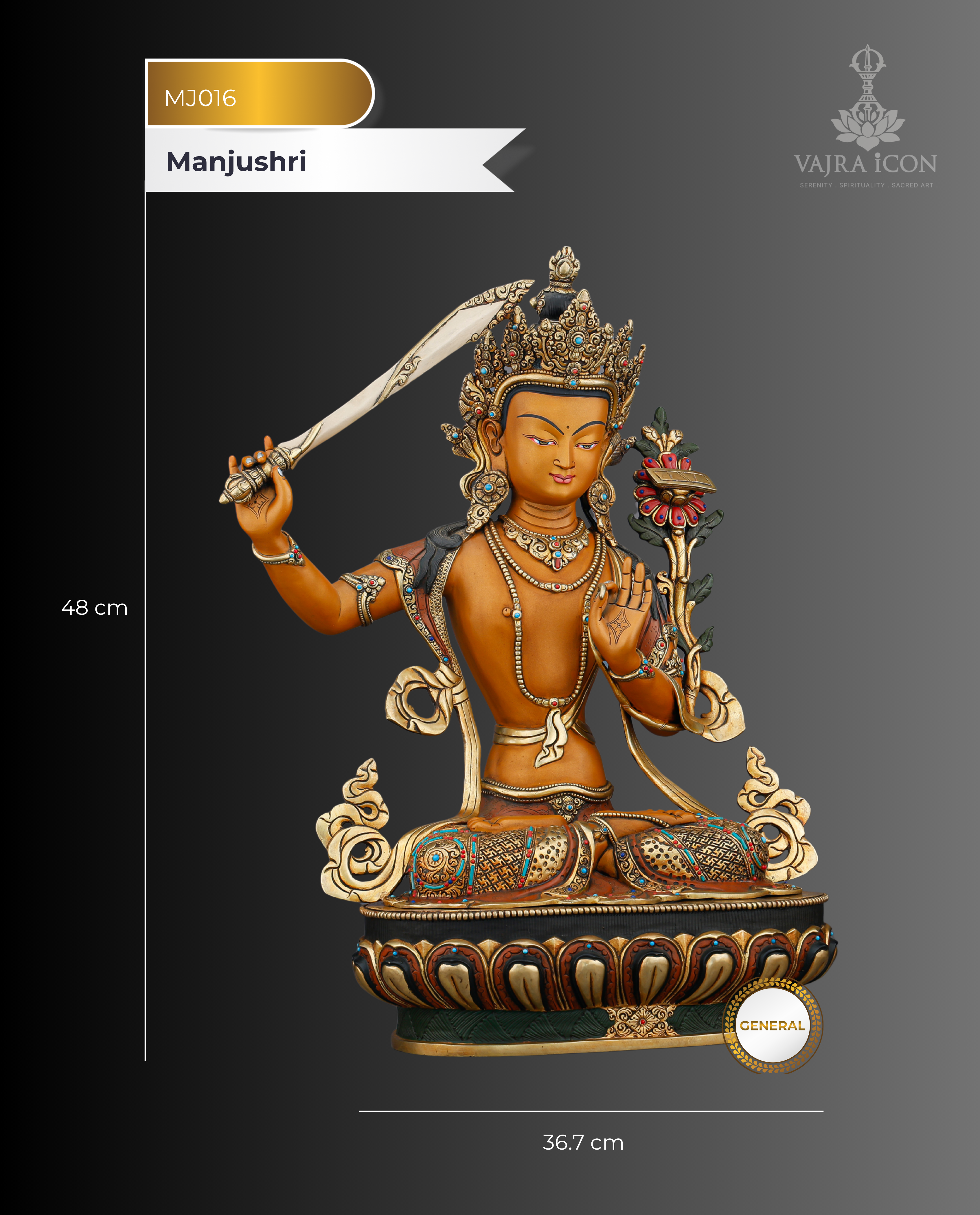 Raise the Sword of Wisdom | Manjushri Statue, Handcrafted In Nepal