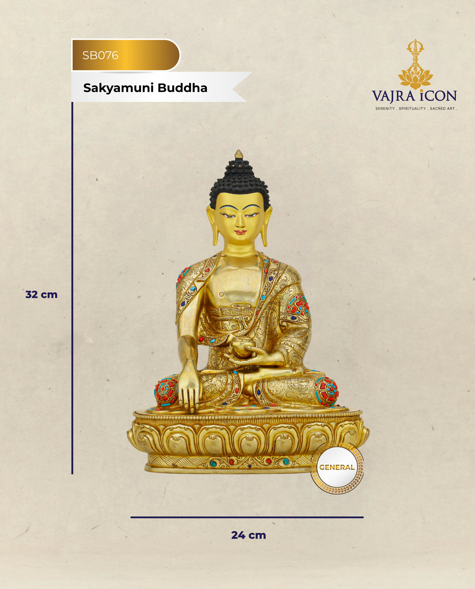Gold Upon Gold, Truth Upon Truth | Nepalese 24K Sakyamuni Buddha That Illuminates Every Space - Authentic Handcrafted Statue