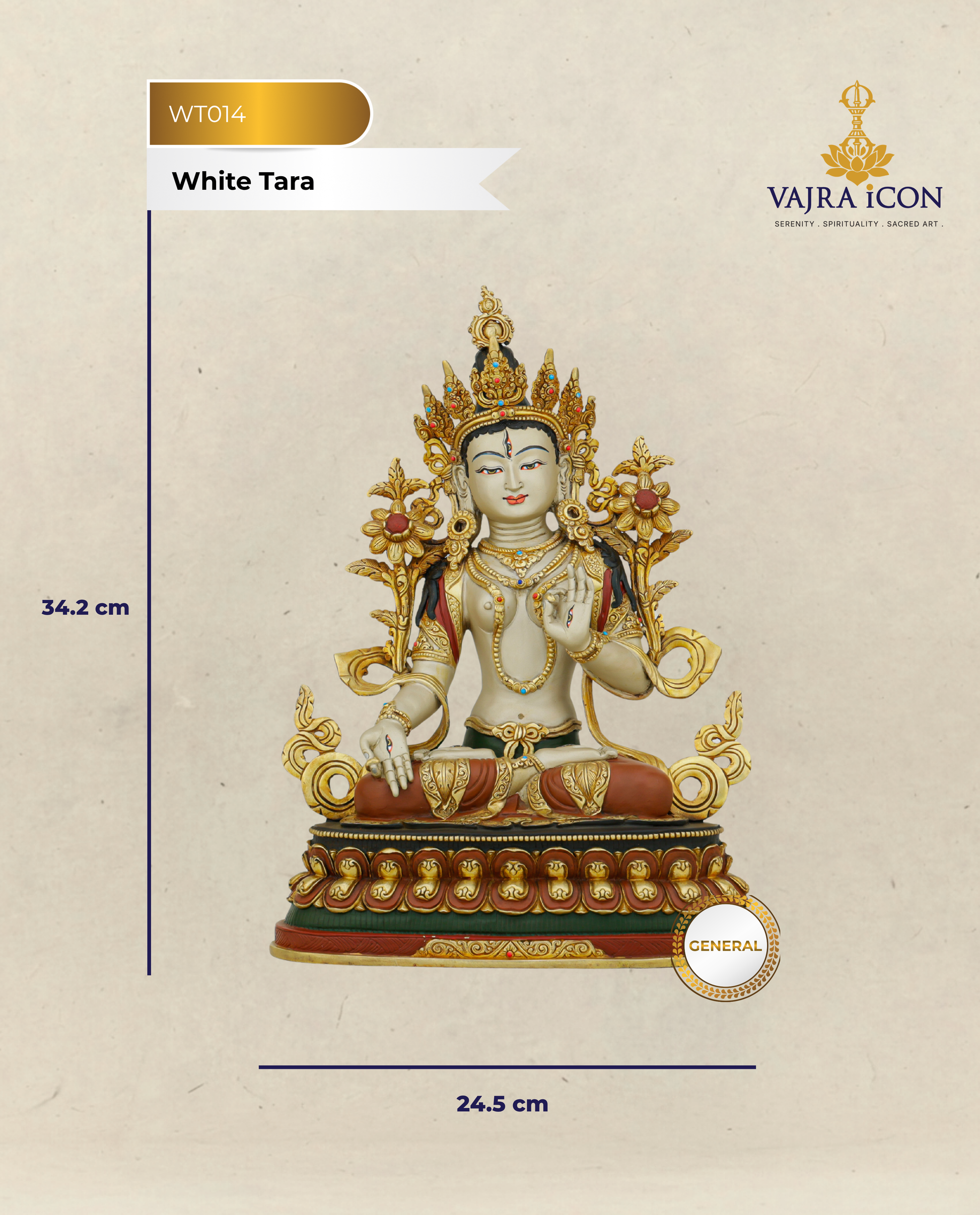 Seven Eyes of Compassion, One Eternal Grace | Nepalese White Tara Statue That Heals and Protects - Authentic Handcrafted Statue