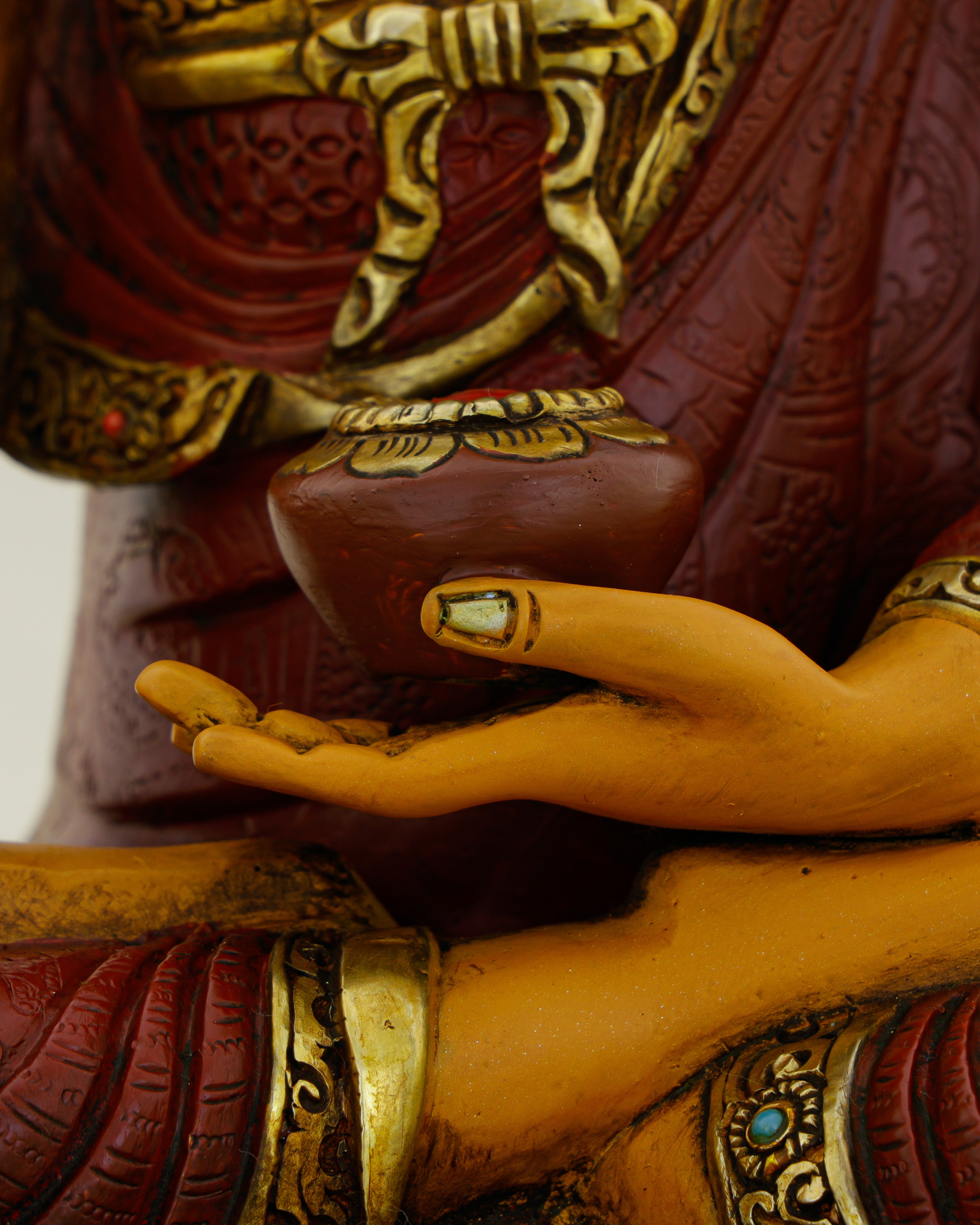 Warm as the Sun That Never Sets | Hand Painted Sakyamuni Buddha Statue
